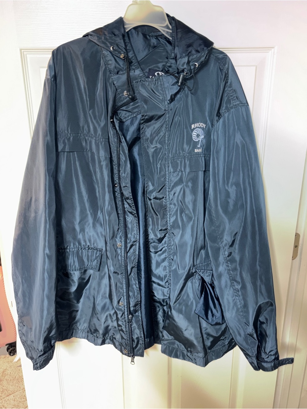 Navy Hooded Windbreaker Jacket University of Rhode Island